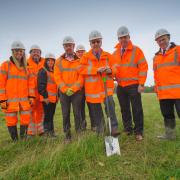 Civic chiefs at Roke Manor quarry in 2014