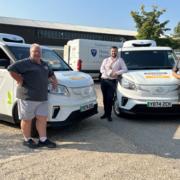 Neil Winter (centre) and drivers at Wiltshire Farm Foods Southampton