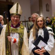 The new rector with the bishop of Winchester. Picture from Linda Dunham Beaulieu Camera Group