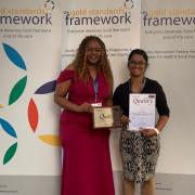 L-R - Ancasta Grove Home Manager Audrey Chiduku and Clinical Lead Renju James at the GSF awards