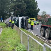 Cllr David Harrison was approaching the Rushington Roundabout when the latest lorry crash occurred on the opposite carriageway