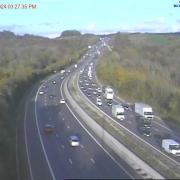 Traffic builds on the M3 due to incident