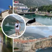 Clockwise from top left: Split's cathedral; Kotor with the Bolette in the background; Dubrovnik's old town and the dungeons of Split's Roman palace. Inset: me on Our Lady of the Rocks in Montenegro