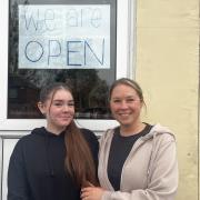 Evelyn Warren, 17, and Victoria Hannan, 39, outside of their family business Riverside Diner in Bitterne Park.