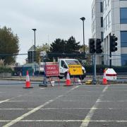 Roadworks at Civic Centre junction