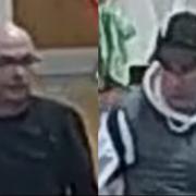 Police are looking to speak to these two men after a theft from Pets at Home in Southampton