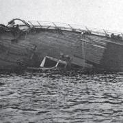 The wreck of the SS Hilda off rocks near St Maio.