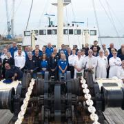 Volunteers aboard the Steamship Shieldhall, which provides pleasure trips in the Solent area every summer