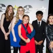 UK Film Academy students on the red carpet at their film premiere