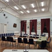 Inside Romsey's town hall.