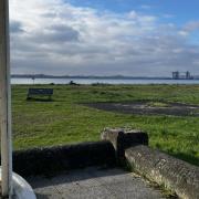 The view at Weston Shore, as the playground has been removed after being left in disrepair for years.