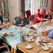 Oakhaven residents enjoying the tea party