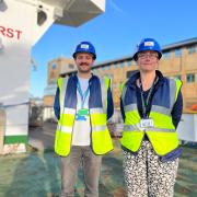 Dr Yvonne Firing and Will Major onboard RRS James Cook