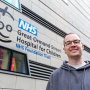 YouTuber DanTDM visited Great Ormond Street Hospital to meet children using the gaming carts which he funded with a £310,000 donation to Gosh Charity (Gosh Charity/PA)