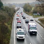 Traffic on the A34. Stock image