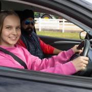 A young driver on a lesson