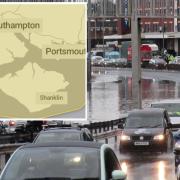 A yellow warning has been issued for rain in Southampton