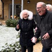 Residents enjoying the recent wintery weather at Barchester's Florence Court in Fareham