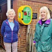 Villagers Cathy Pack and Juliette Halliday helped fundraise for the defibrillator at The Royal Oak in Fritham