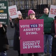 Proponents and opponents of the Terminally Ill Adults (End of Life) Bill demonstrate outside Westminster