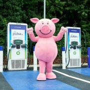 The new bp pulse electric charging hub  at M&S New Milton