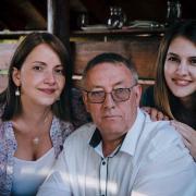 Stuart McGarrick with his wife Yelena and his daughter-in-law, Natasha Antonova