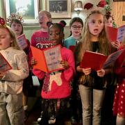 The Nursling Primary School choir at The Four Horseshoes