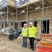 Cllr Peter Chegwyn and Cllr Sue Ballard at the Stoners Close council homes site