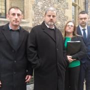 Members of Nicholas Ginger's family outside the inquest into his death