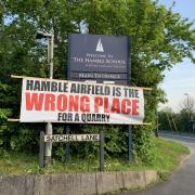 Banner at Satchell Lane in Hamble objecting to the plans. LDRs