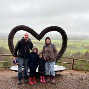 Standing on top of one of the balls at Sandy Balls in the New Forest