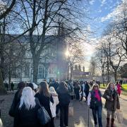 WATCH: Hundreds of people queue to get into Winchester Cathedral Christmas Market