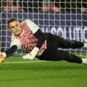 Southampton's Alex McCarthy during the Premier League match between Southampton and Tottenham Hotspur at St Mary's Stadium. Photo by Stuart Martin.