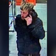 CCTV images have been released of a man police want to speak to in connection with the alleged theft of over £2k worth of batteries.