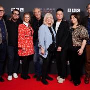 Steffan Rhodri, James Corden, Joanna Page, Larry Lamb, Alison Steadman, Mathew Horne, Ruth Jones and Robert Wilfort attend a BBC launch event for Gavin and Stacey: The Finale (Ian West/PA)