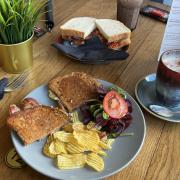 The bacon and brie toastie, bacon sandwich, iced mocha and hot chocolate at Cozy Seven.