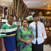 Ceylon Junction owner Madhawa Ranmandala, his wife and his son.