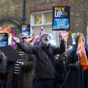 Members of the National Education Union hold a rally outside the Department for Education in London in November (Ben Whitley/PA)
