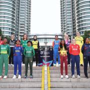 ICC Women's U19 T20 World Cup 2025 captains pose alongside the trophy in Kuala Lumpur, Malaysia © ICC 2023