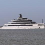 Superyacht Ulysses off Fort Victoria on the Isle of Wight