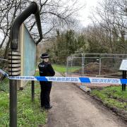 Police at Miller's Pond, Southampton in February 2024