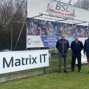 Portchester FC officials with Steve Carnell, Matrix IT Commercial Director.