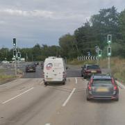 The driver was assaulted at the traffic lights on the junction 9 slip road, off the eastbound carriageway of the M27