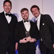 Steve Mole, Managing Partner at CPC Project Services; Harry Bateman, Business Development Graduate at Alstom and; Gareth Dennis, Engineer, Writer and Lecturer at the Young Rail Professionals Awards 2025.