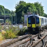 SWR and GWR trains arriving at Basingstoke station.