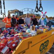 The 1,300 eggs were donated to the hospital by CR Civil Engineering and will be delivered to patients this weekend