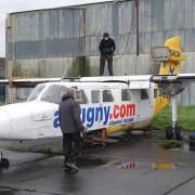 Britten-Norman Trislander arrives at Solent Sky Museum