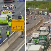 One person was injured in a three vehicle crash on the M27 this morning.