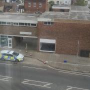 Officers remained at a cordon outside the Gosport Precinct this morning.