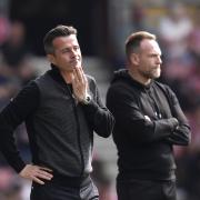 Fulham manager Marco Silva and Southampton interim manager Simon Rusk during the Premier League match at St Mary's Stadium, Southampton